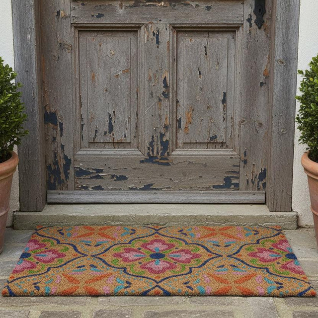 Natural coir doormat designed for durability and effective dirt removal at your doorstep