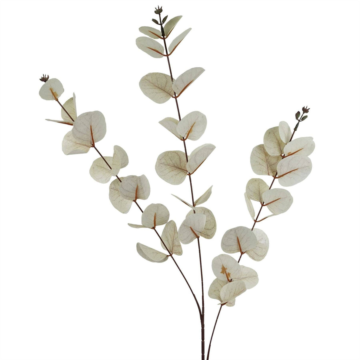 White Eucalyptus Artificial Foliage Stem – 80cm Faux Leaf Spray