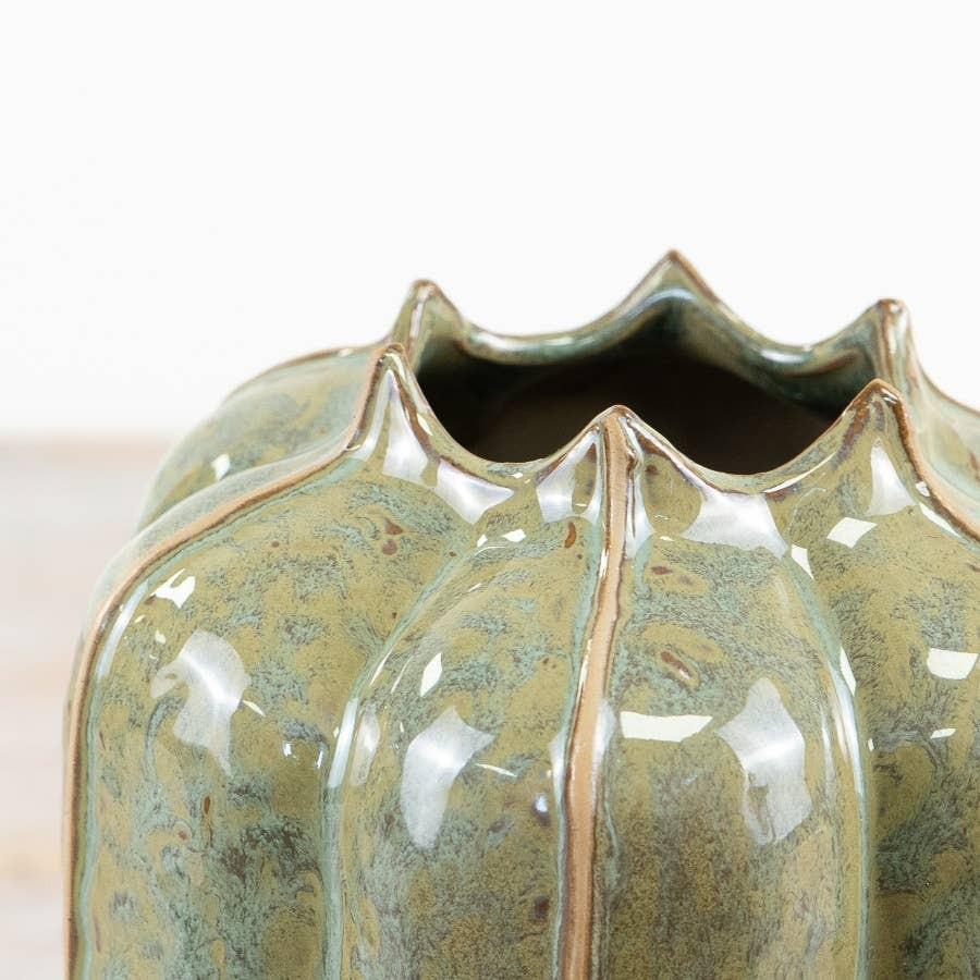 Gainsborough Giftware x Portland Living - Green Seeded Pod Vase, 23cm