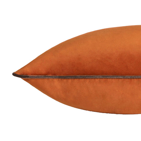 Riva Home - Meridian Velvet Cushion Pumpkin/Mocha: Pumpkin/Mocha / Polyester Filled / 55 x 55cm.