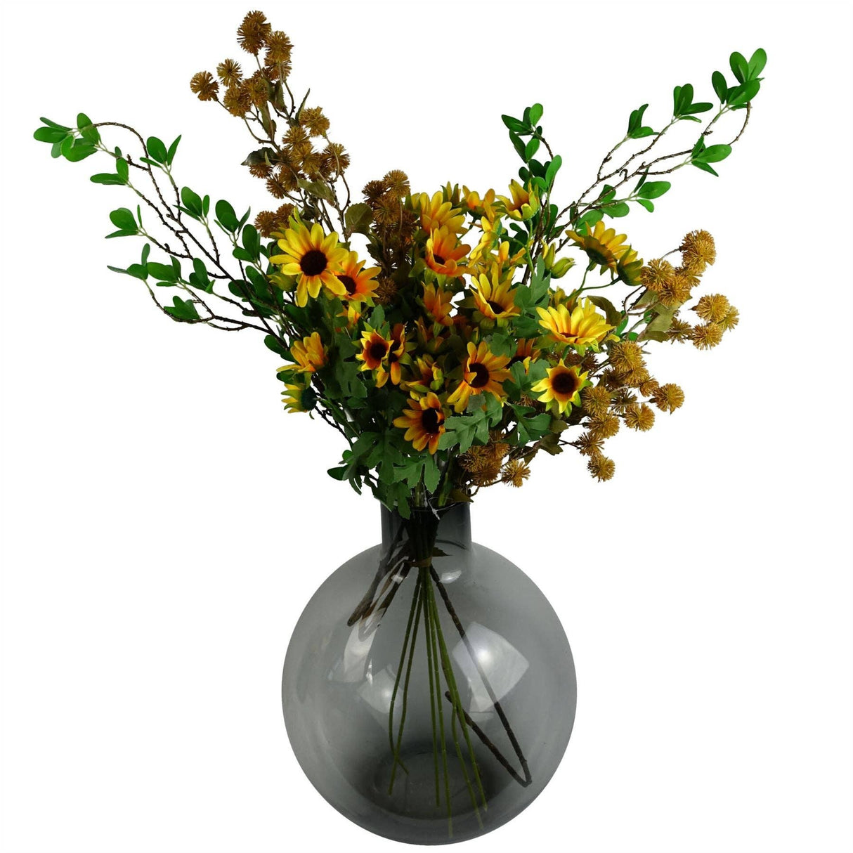 85cm Yellow Artificial Craspedia Stems – Faux Flower Stem
