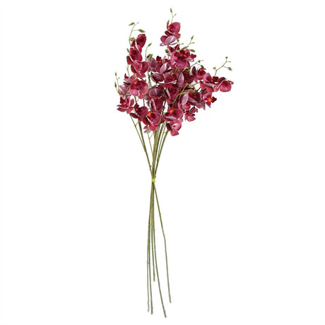 Artificial Flowers Dark Pink Mini Orchid Stem 80cm