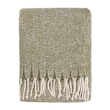 Isla Woven Tasselled Throw Green