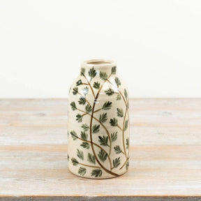 Gainsborough Giftware x Portland Living - Green Foliage Vase, 20.5cm.