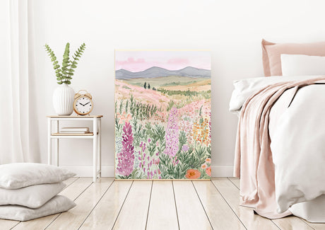 Wild Meadow Pastel Flower Art Print A3