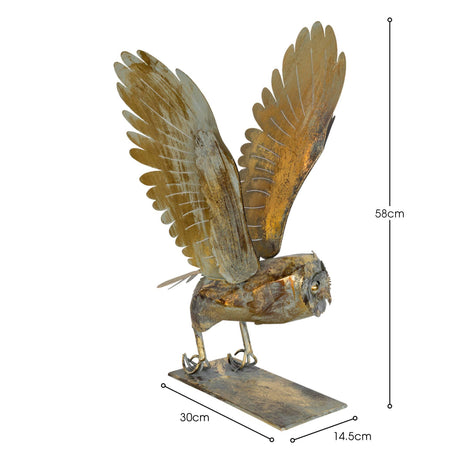Gold Owl Sculpture