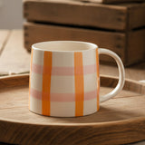 Orange/Pink Check Large Mug