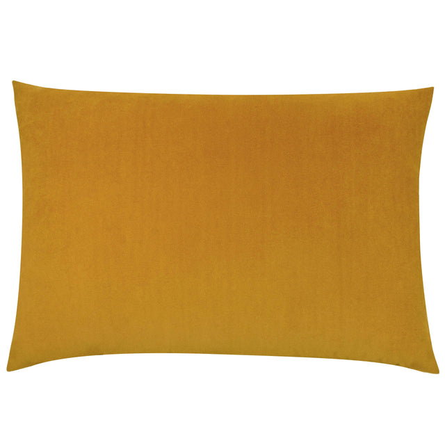Riva Home - Contra Velvet Cushion Mustard: Mustard / Polyester Filled / 40 x 60cm.