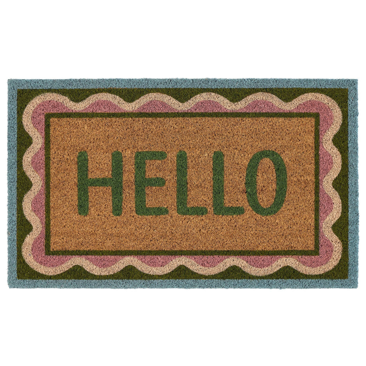 Phoenox Textiles - My Mat Printed Coir Hello Scallop: 45x75