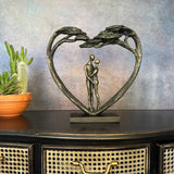 Standing Couple In Heart Tree Sculpture