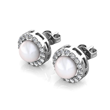 CARALI / MYC Paris - Circlet Pearl Earrings - Silver and Crystal