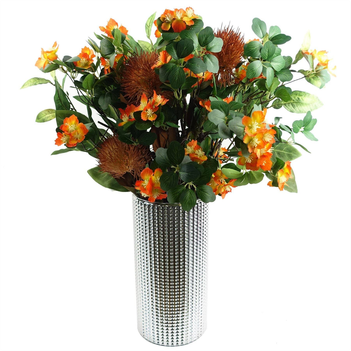 Globe Thistle Yellow Ball Artificial Flower Stem – 70cm Faux Floral