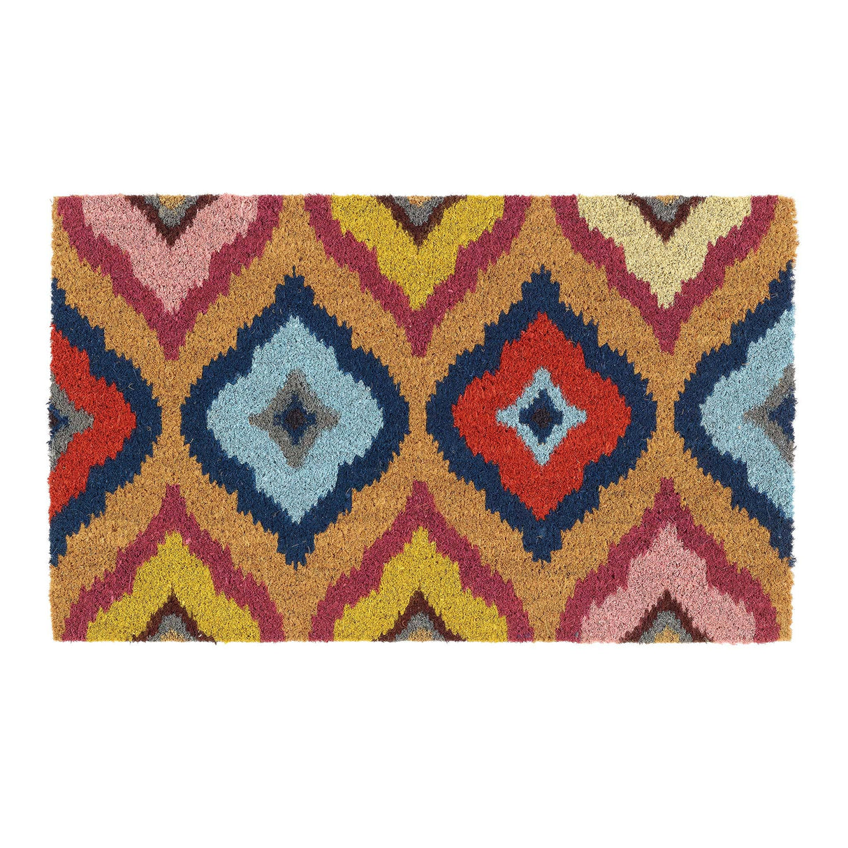 Phoenox Textiles - My Mat Printed Coir Bright Ikat Doormat: 045x075