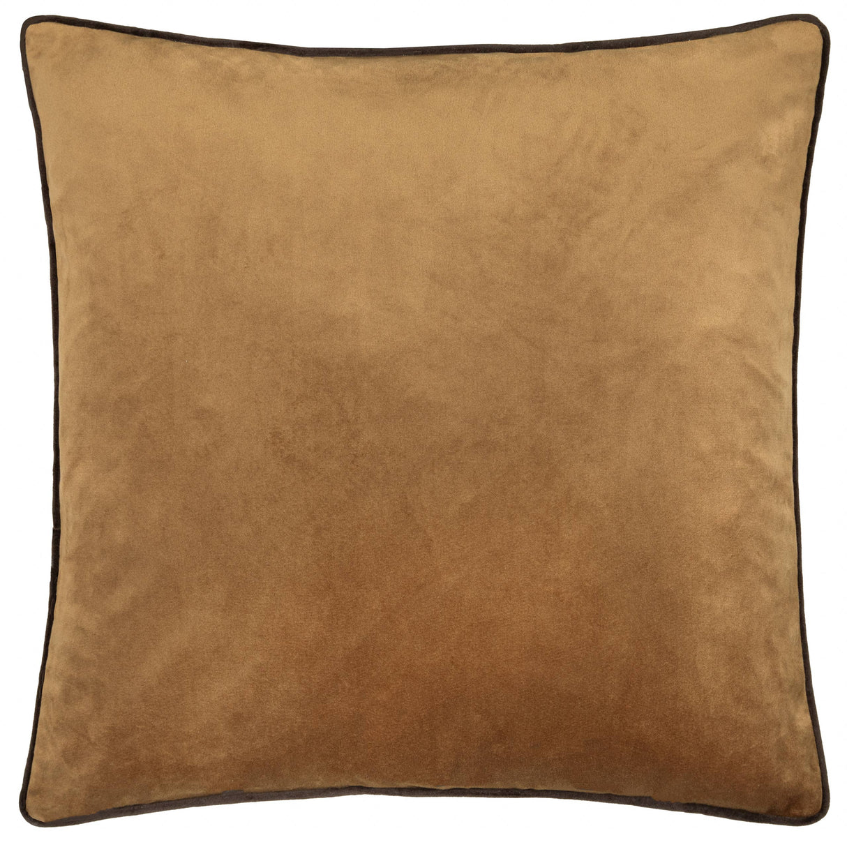 Riva Home - Meridian Velvet Cushion Caramel/Chocolate: Caramel/Chocolate / Polyester Filled / 55 x 55cm