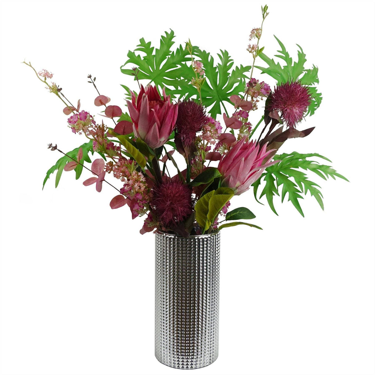 Globe Thistle Purple Ball Artificial Flower Stem – 70cm Faux Floral
