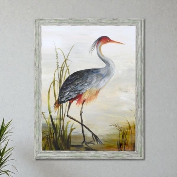 Large Red Heron Framed Print