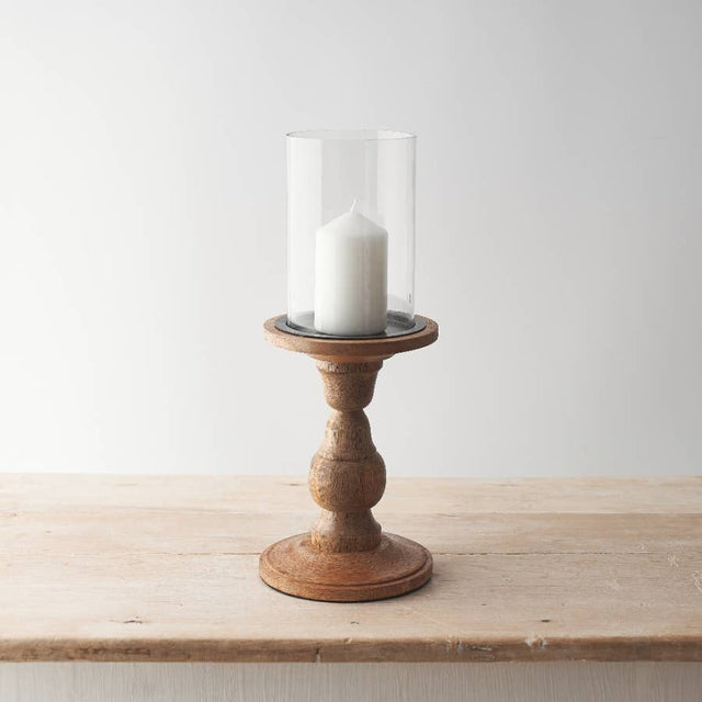 Gainsborough Giftware x Portland Living - Glass Pillar Candle Holder, 35cm.