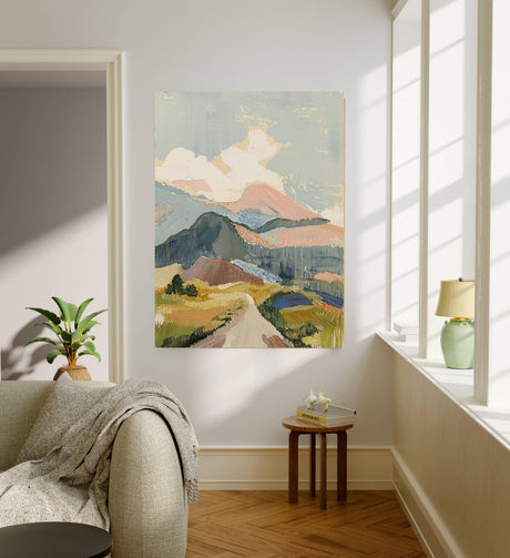 Mountain Painting Pastel Landscape Art Print A3