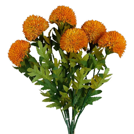 Large Ball Dahlia Artificial Flower Stem Yellow