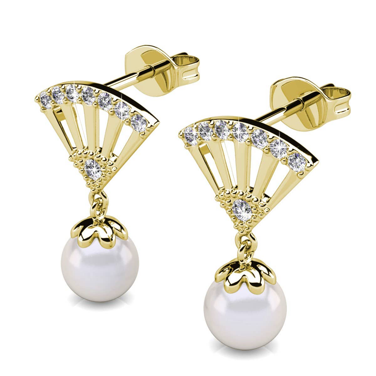CARALI / MYC Paris - Ingride Pearl Earrings - Gold and Crystal