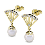 CARALI / MYC Paris - Ingride Pearl Earrings - Gold and Crystal