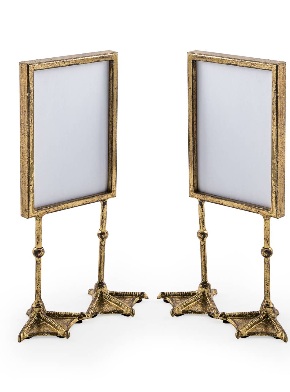 McGowan & Rutherford Ltd - Pair of Antique Gold 5x7" Duck Feet Portrait Photo Frames