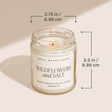 Sweet Water Decor - Wildflowers and Salt 9 oz Soy Candle - Summer Home Decor