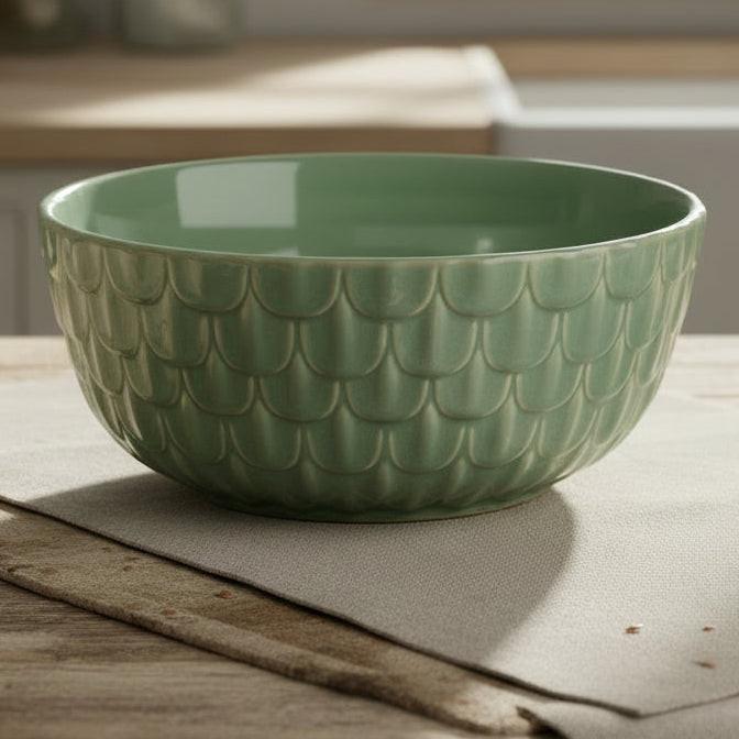 Pastel Green Patterned Bowl