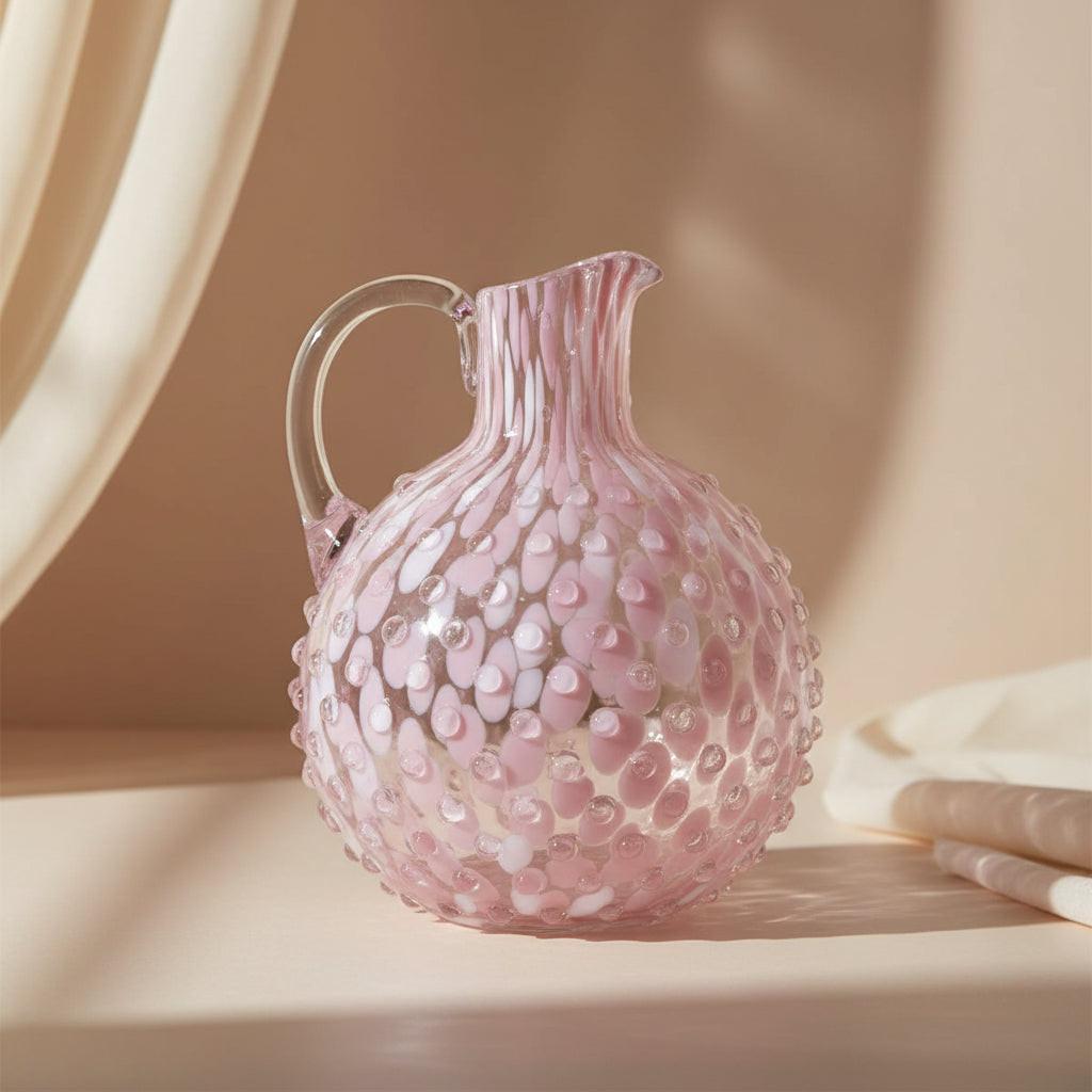 Pale Pink and White Patterned Pitcher