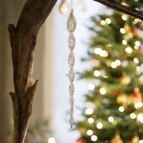 Pearl Beaded Icicle Drop Bauble.