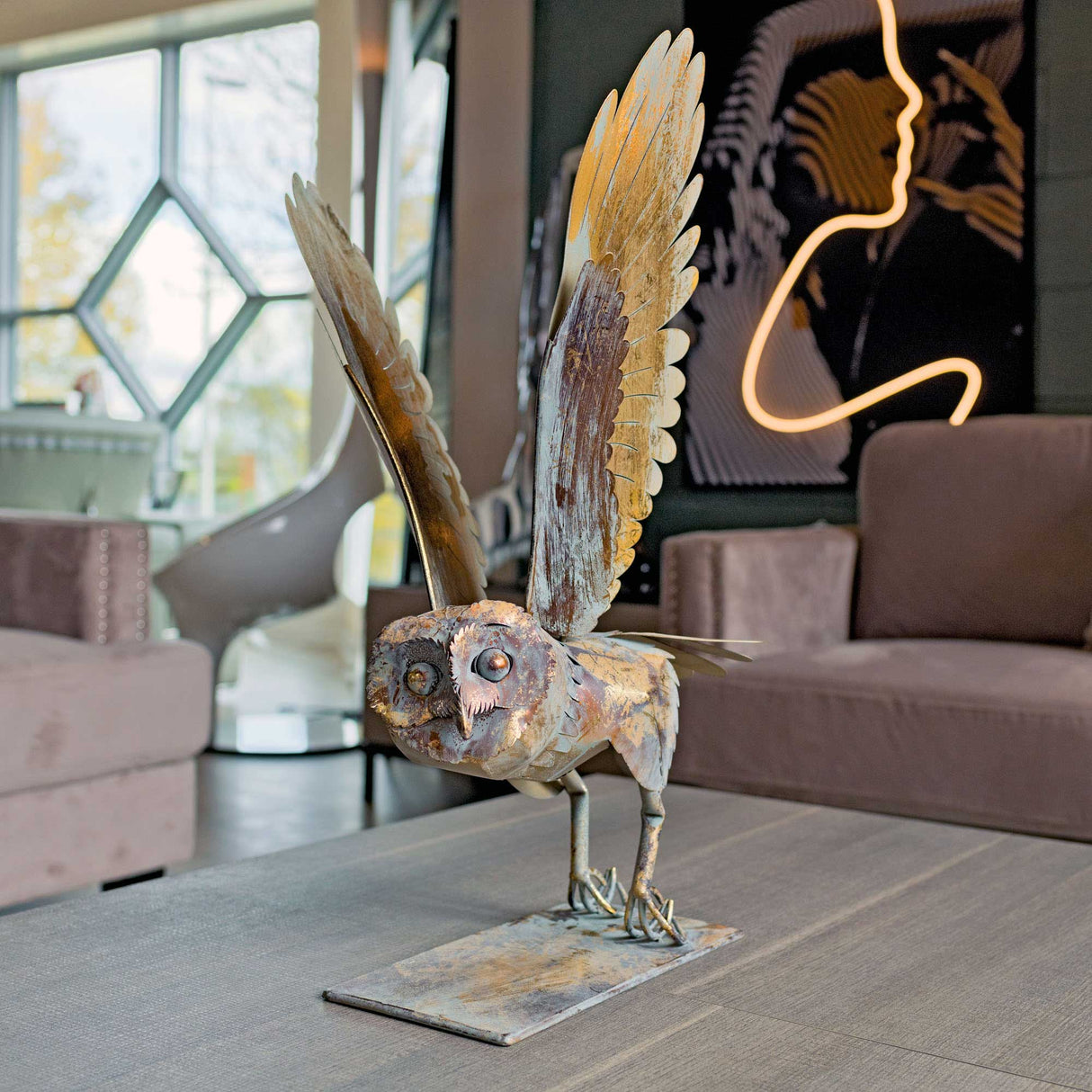 Febland - Gold Owl Sculpture