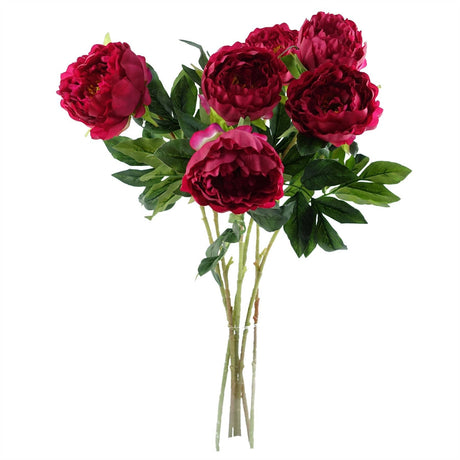 Dark Pink Peony Stem 80cm