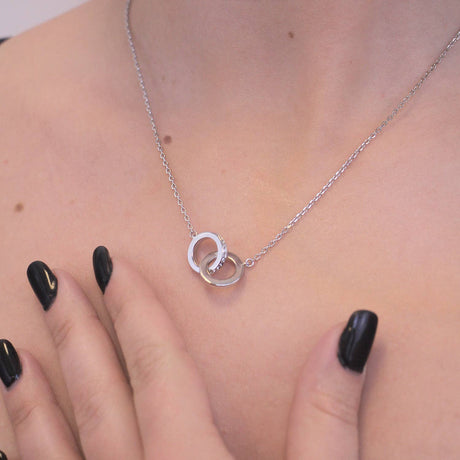 CARALI / MYC Paris - Circle Twin Pendants - Silver and Crystal