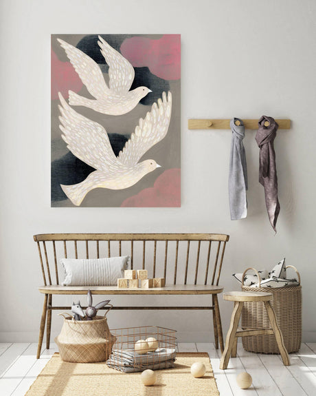 Flying Birds Abstract Art Print A3