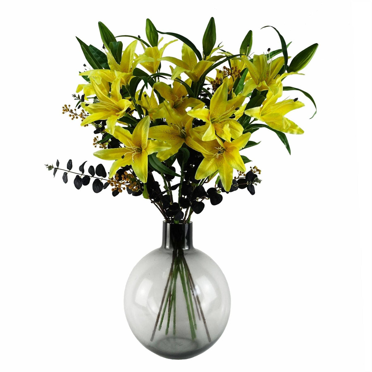 Artificial Foliage Yellow Berry Stem 90cm