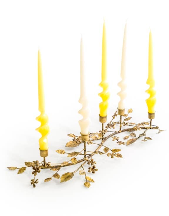McGowan & Rutherford Ltd - Antique Gold Branch Candle Holder