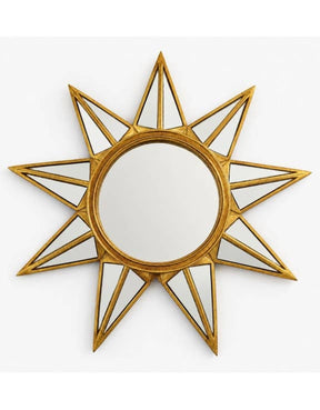 McGowan & Rutherford Ltd - Antique Gold "Mirrored Star" Wall Mirror.
