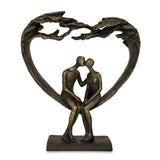 Sitting Couple Under Heart Tree Sculpture