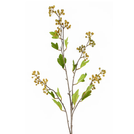 90cm Artificial Yellow Berry Stem – Realistic Faux Floral Decoration