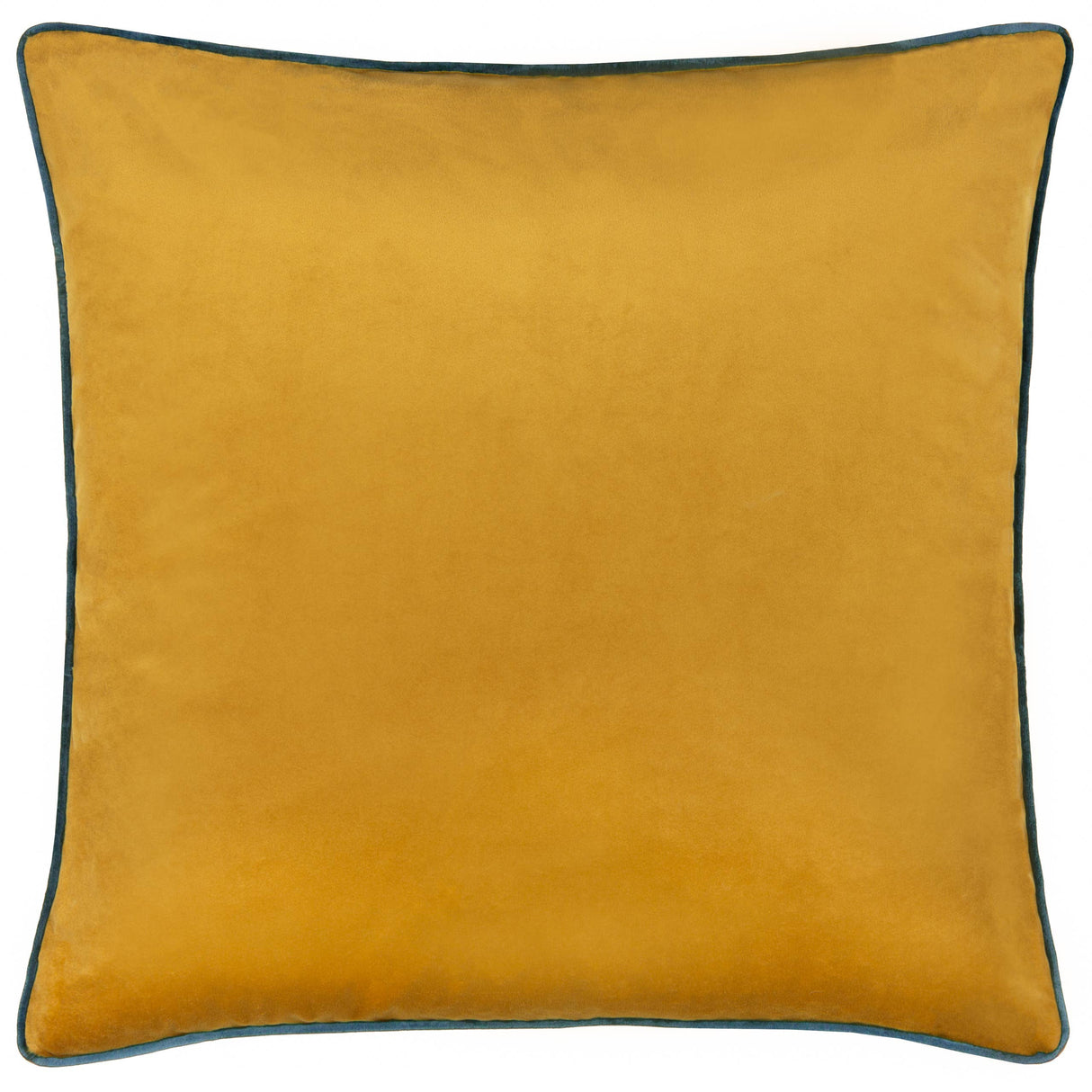 Riva Home - Meridian Velvet Cushion Ochre/Teal: Ochre/Teal / Polyester Filled / 55 x 55cm