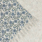 Riva Home - Delphine Printed Cotton Throw Delph Blue: Delph Blue / 130 x 170cm.