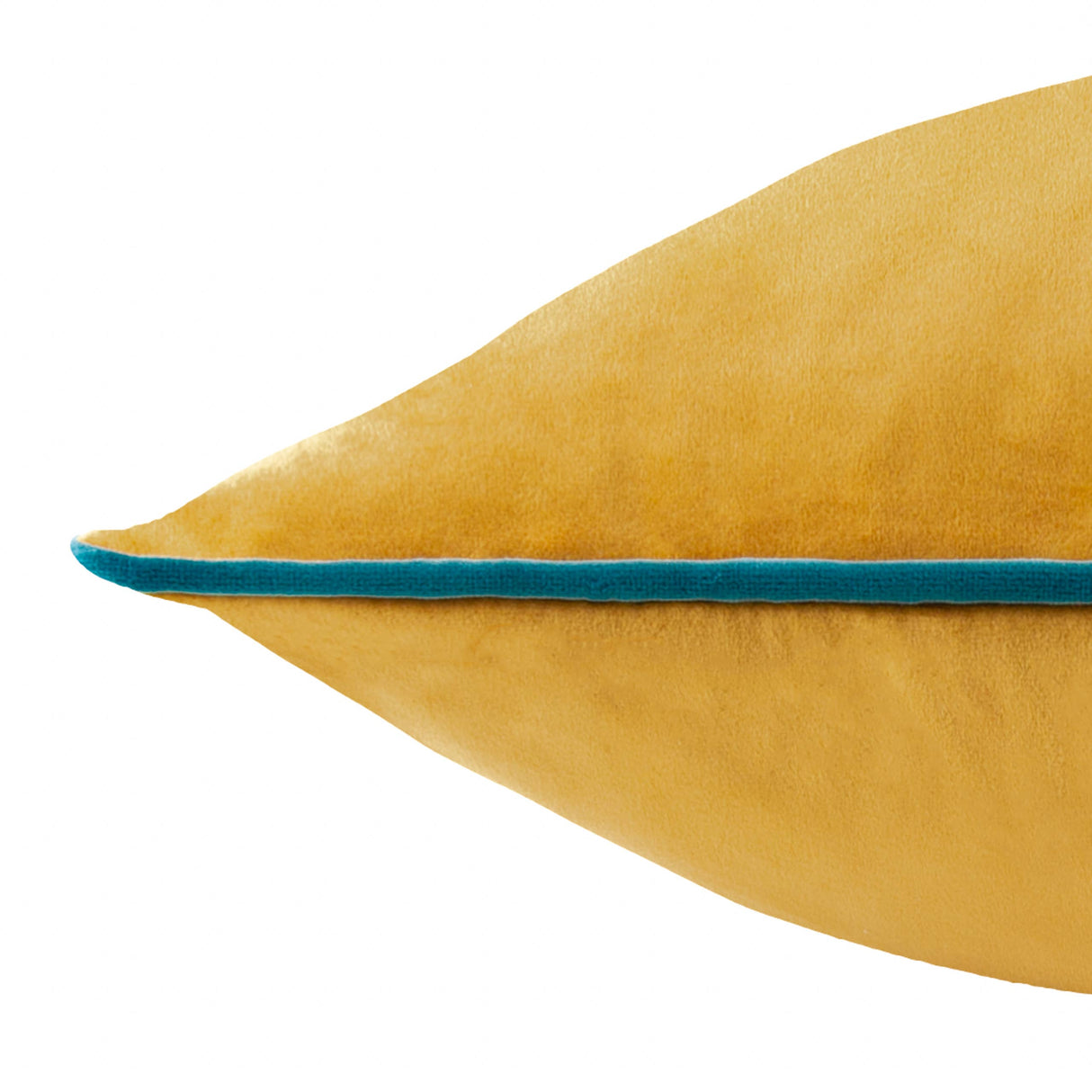 Riva Home - Meridian Velvet Cushion Ochre/Teal: Ochre/Teal / Polyester Filled / 55 x 55cm