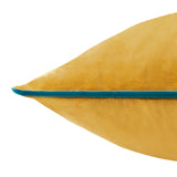 Riva Home - Meridian Velvet Cushion Ochre/Teal: Ochre/Teal / Polyester Filled / 55 x 55cm