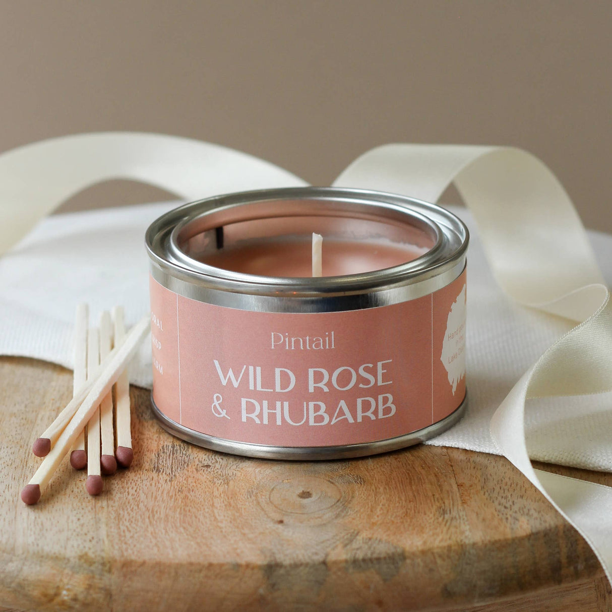 Pintail Candles | Avalon Home - Wild Rose and Rhubarb Paint Pot Candle | Candles in Tins
