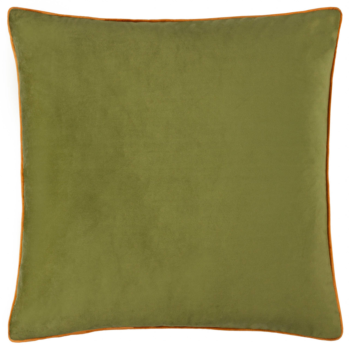 Riva Home - Meridian Velvet Cushion Olive/Ginger: Olive/Ginger / Polyester Filled / 55 x 55cm