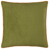 Riva Home - Meridian Velvet Cushion Olive/Ginger: Olive/Ginger / Polyester Filled / 55 x 55cm