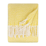 Riva Home - Isla Woven Tasselled Throw Butter Yellow: Butter Yellow / 130 x 180cm