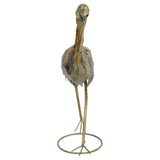 Gold Metal Crane Sculpture
