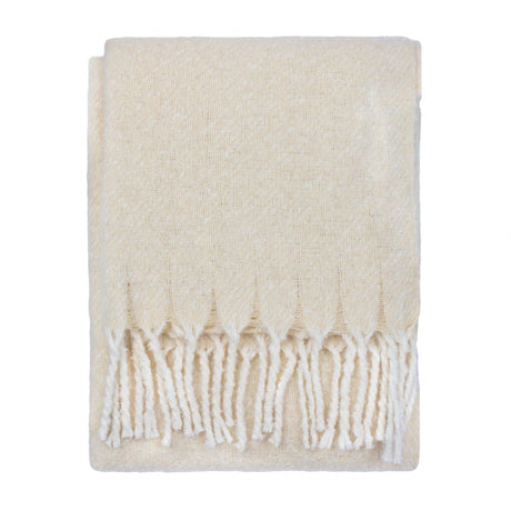 Isla Woven Tasselled Cream Throw
