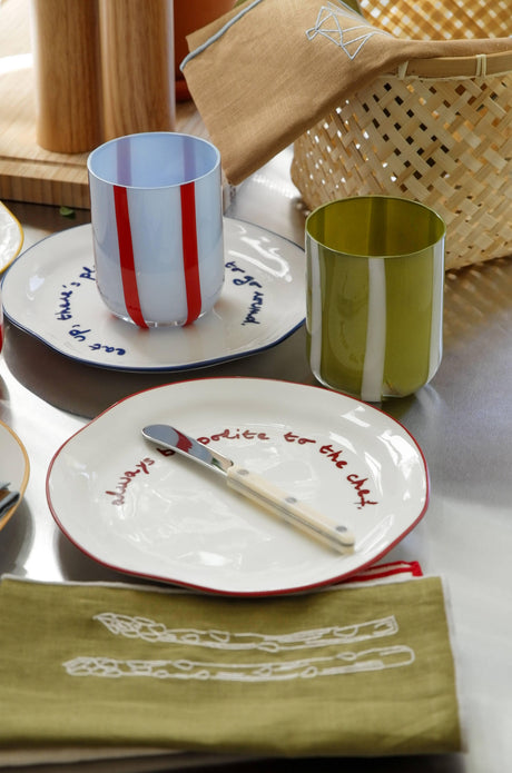 'good food and good company.' Statement Plate